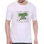 Half Sleeve White Tshirt in Blended Cotton Fabric | Doodling is My Cardio