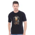 Half Sleeve Black Tshirt in Blended Cotton Fabric