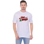 Half Sleeve White Tshirt in Blended Cotton Fabric | Stay Weird Theme