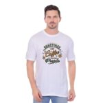 XFAB Half Sleeve White Tshirt | Coffee Lover Theme - Sometimes
