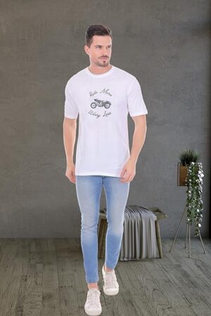 XFAB Bike Theme Half Sleeve T-Shirt,Ride More Worry Less